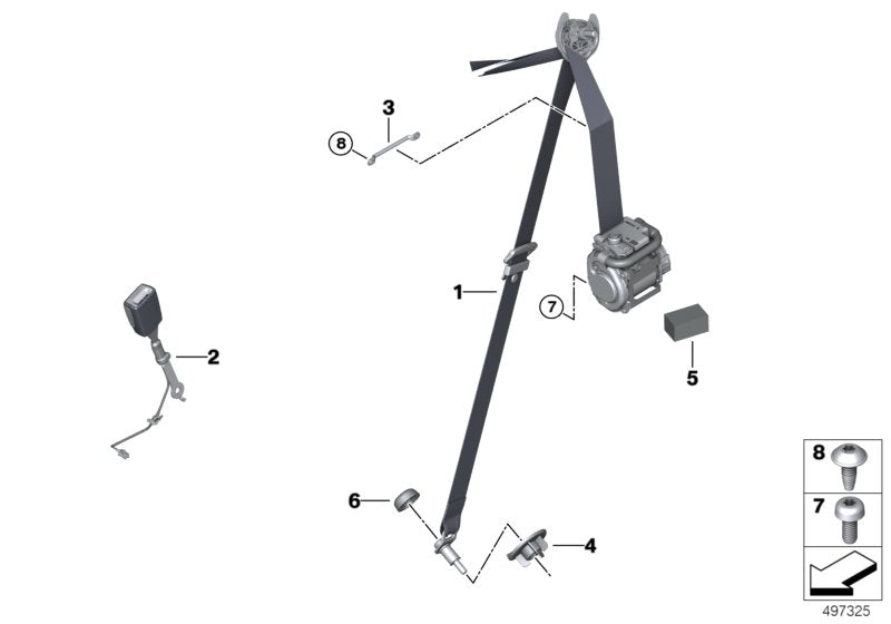Genuine BMW 72117491776 G15 Upper Belt, Front Right ELFENBEINWEISS (Inc. 840dX, 840i & 840iX)