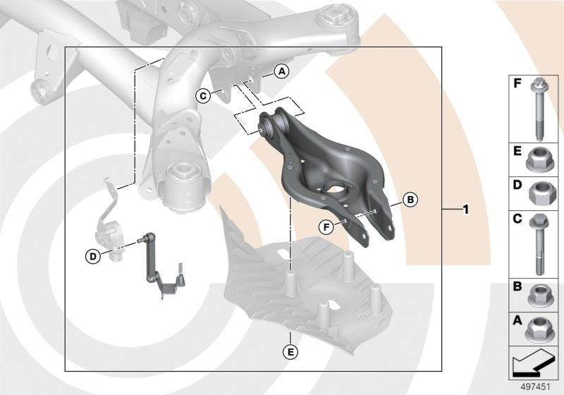 Genuine BMW 33322467125 F21 Repair Kit Camber Control Arm, Rear Left VALUE LINE (Inc. 318d, 328d & 330e)