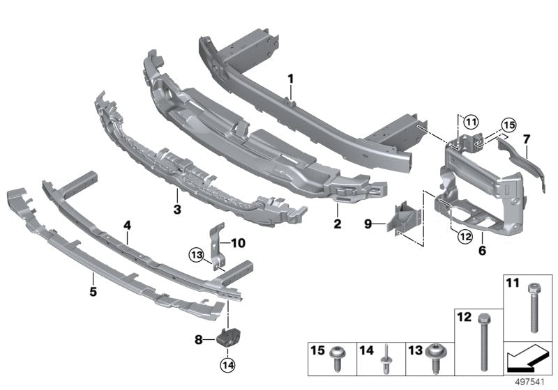Genuine BMW 51117475159 G11 Mount, Bumper, Front, Lower (Inc. 740LiX, 730Li & 740Li)