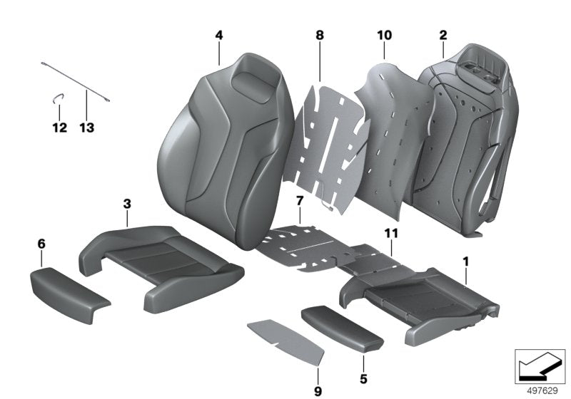 Genuine BMW 52107452253 G14 G16 G15 Heater Element For Comfort Backrest (Inc. 840iX, 840i & M850iX)