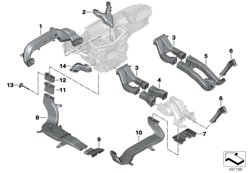 Genuine BMW 51166833470 G05 G06 Air Duct, Rear Passenger Compartment Rgt (Inc. X6 M50iX & X5)