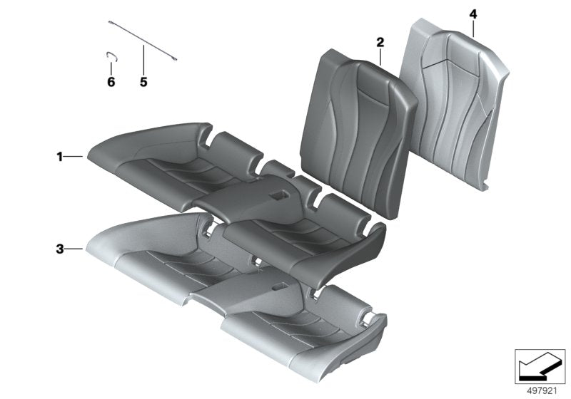 Genuine BMW 52207951475 G14 Cover Backrest Leather Left TARTUFO (Inc. 840iX, 840i & M850iX)