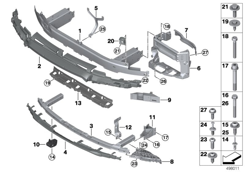 Genuine BMW 51117466648 G32 Adapter For Support Member, Front Right (Inc. 620dX, 630d & 630i)