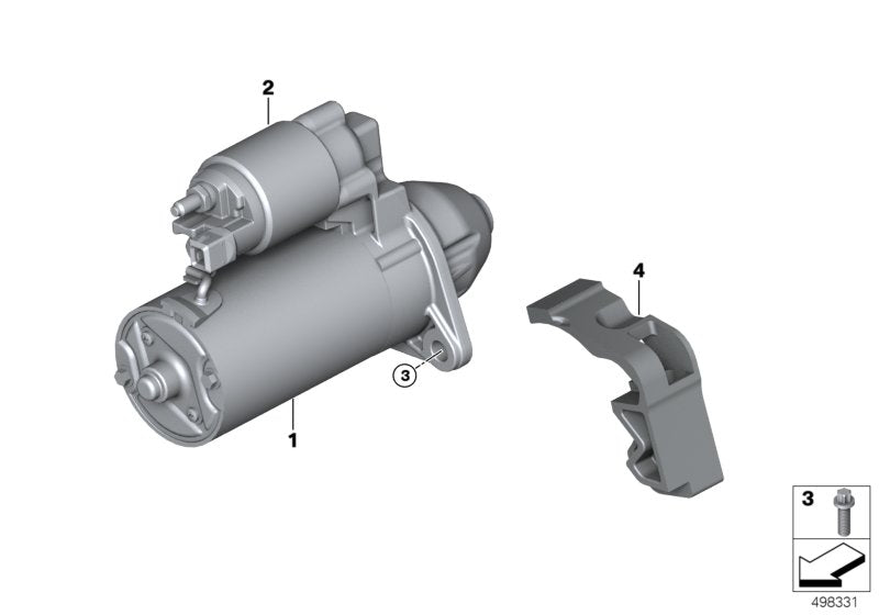 Genuine BMW 12418583673 Exch. Starter Motor (Inc. 318dX, 325d & 218d)