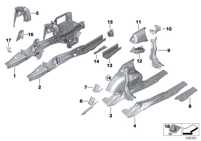 Genuine BMW 41007488065 G20 G21 Holder, Brake Hose, Left (Inc. 330i, 320dX & 320i 1.6)