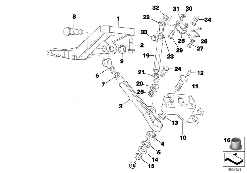Genuine BMW 31122483146 Wishbone, Right 265mm (Inc. E36 318iS)
