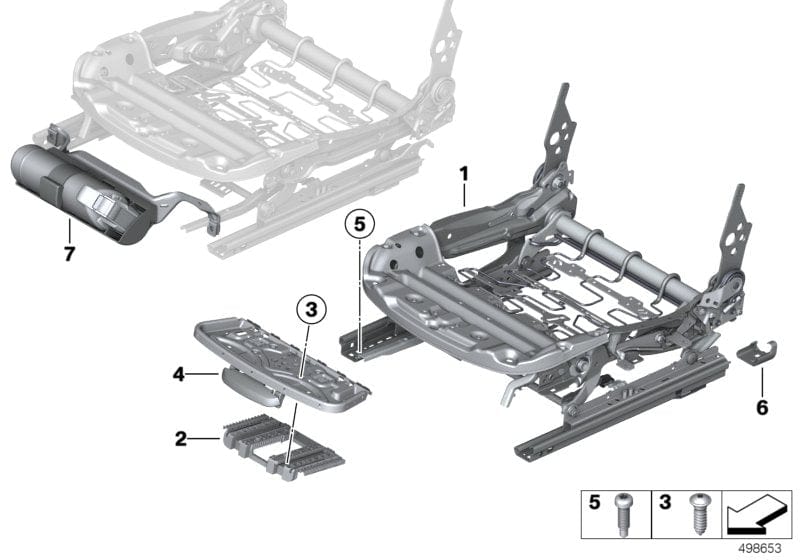 Genuine BMW 52107243525 F20 F80 F36 Seat Mech. Assembly, Sport Seat, Left (Inc. 114d, M3 & 430iX)
