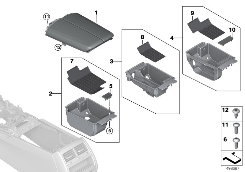 Genuine BMW 51169352300 G11 Armrest In Leather, Front Center ZAGORABEIGE (Inc. 750Li, 750LdX & 740Li)