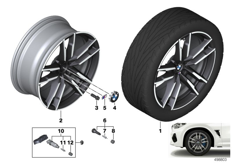 Genuine BMW 36118059722 Disk Wheel, Light Alloy, In Orbitgrey 10JX20 ET39 (Inc. X3 M & X4 M)