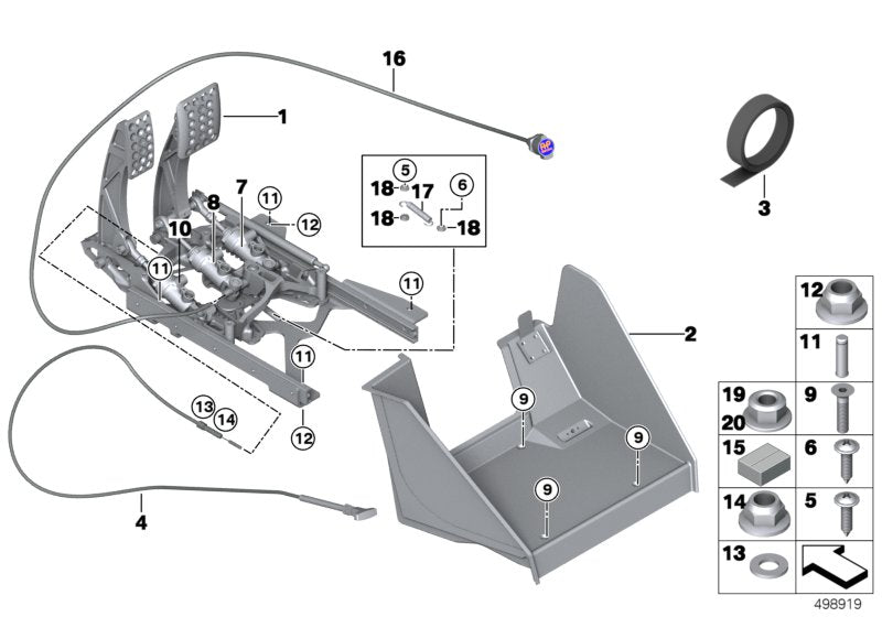 Genuine BMW 35008424576 Base Plate FOR PEDALBOX (Inc. M6 GT3)