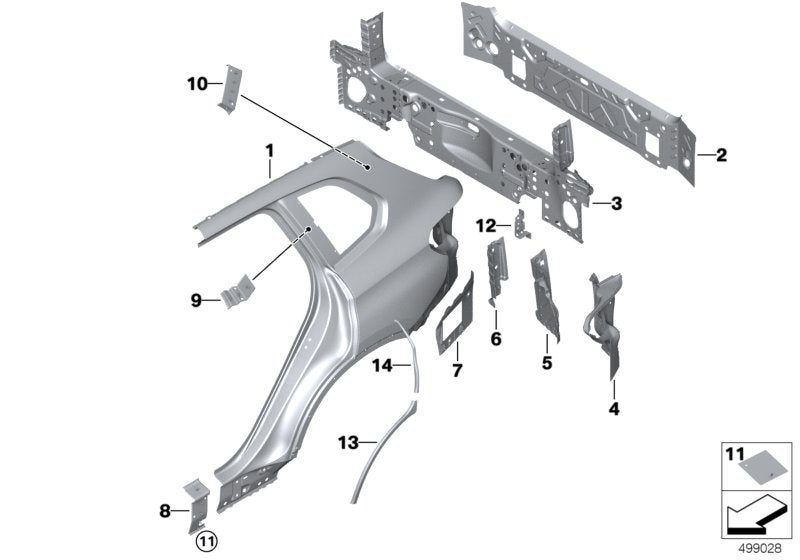 Genuine BMW 41009481368 G05 Reinforcement For D-Pillar Bottom Right (Inc. X5)
