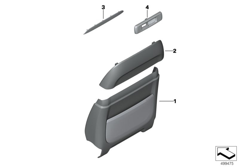 Genuine BMW 52107944126 G07 Rear Panel, Comfort Seat, Leather, Upper SCHWARZ (Inc. X7)