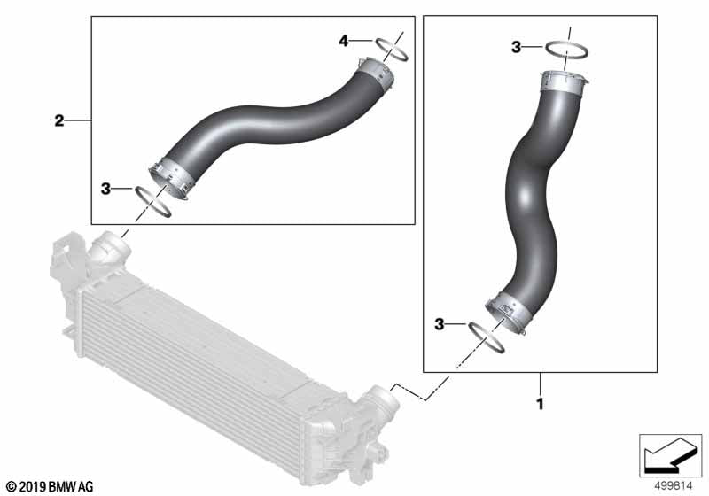 Genuine BMW 11618572858 Air Line Charge Air Cooler/Turbocharger