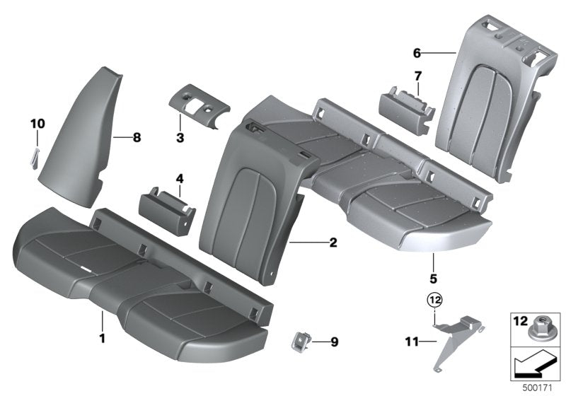 Genuine BMW 52209495014 F44 Cover Isofix SCHWARZ (Inc. 228iX, 220d & 218i)