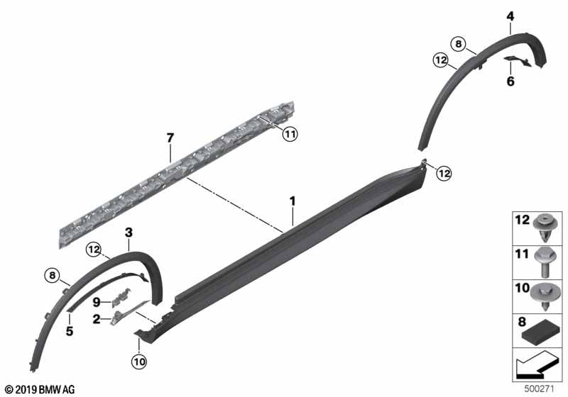 Genuine BMW 51778099121 Wheel Arch Trim, Rear Left GRUNDIERT