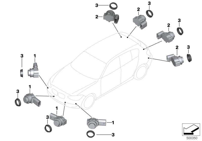 Genuine BMW 66209288224 Ultrasonic Sensor, Sparkling Brown WB53 (Inc. 418d, 330iX & 430d)