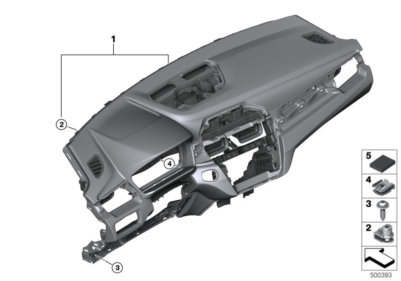 Genuine BMW 51456969852 F39 Instrument Panel SCHWARZ/SCHWARZ (Inc. X1 & X2 20iX)