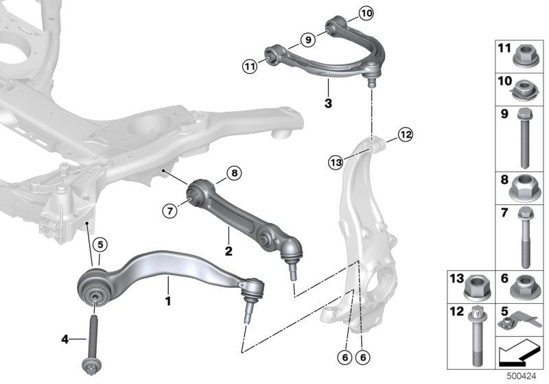 Genuine BMW 31106886909 G14 G16 G15 Left Tension Strut With Rubber Mounting (Inc. 840i)