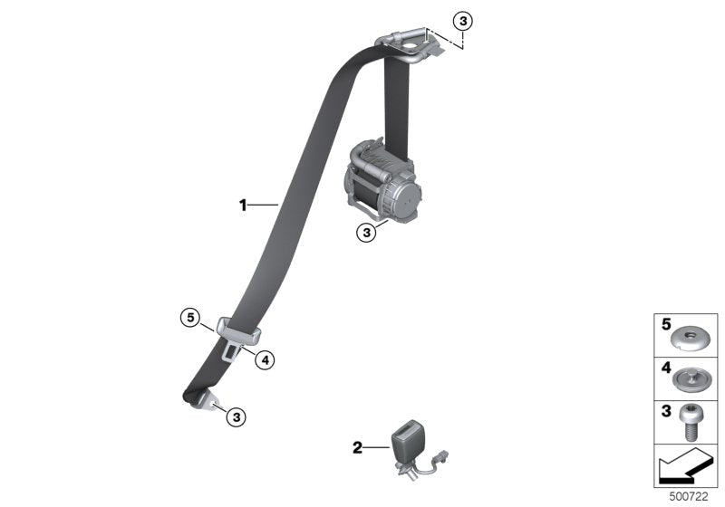 Genuine BMW 72118076152 F92 G14 Upper Belt Rear Right M (Inc. 840dX, M850iX & M8)