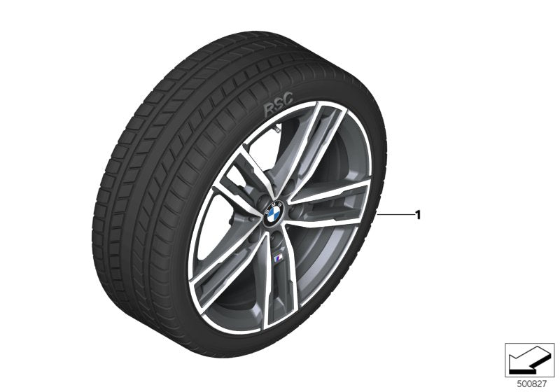 Genuine BMW 36112471503 F40 F44 Tpm Wwt Ferric Grey Burnished 225/45R17 91H (Inc. 120dX, 228iX & 118d)