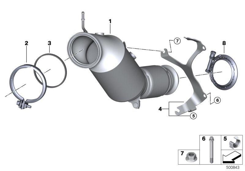 Genuine BMW 18328661424 G01 G02 Exch Catalytic Converter Close To Engine (Inc. X3 & X4 20iX)