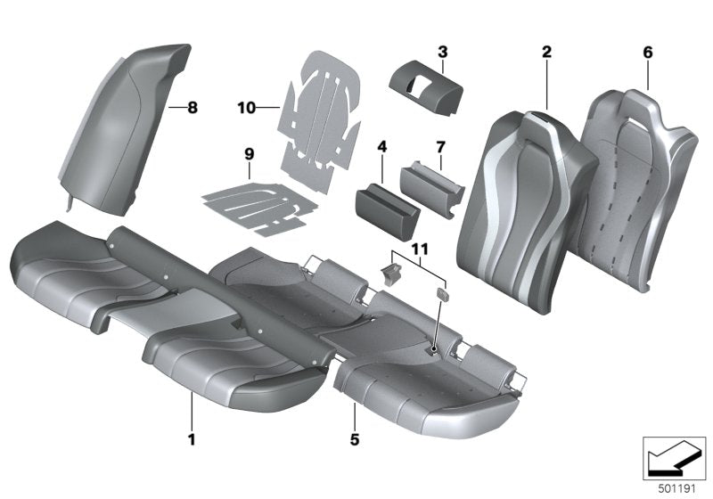 Genuine BMW 52207940672 F93 G16 Side Finisher, Leather, Right SCHWARZ (Inc. 840dX, 840iX & M8)