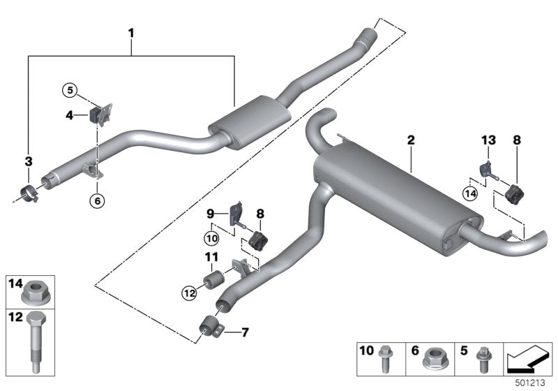 Genuine BMW 18307935436 G07 G05 G06 Bracket For Exhaust System RECHTS (Inc. X7 M50iX & X5)