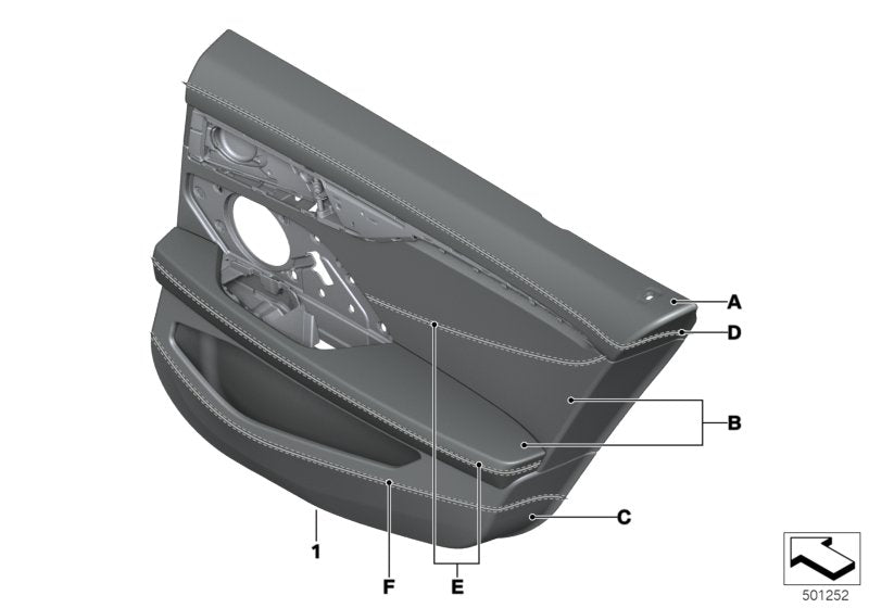 Genuine BMW 51427997082 G16 Door Lining Leather Rear Right INDIVIDUAL (Inc. 840dX, 840i & M850iX)