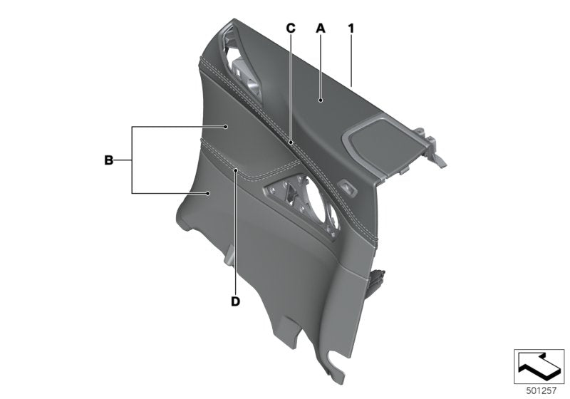 Genuine BMW 51417996776 G14 Lateral Trim Panel Leather Rear Right INDIVIDUAL (Inc. 840iX, 840i & M850iX)
