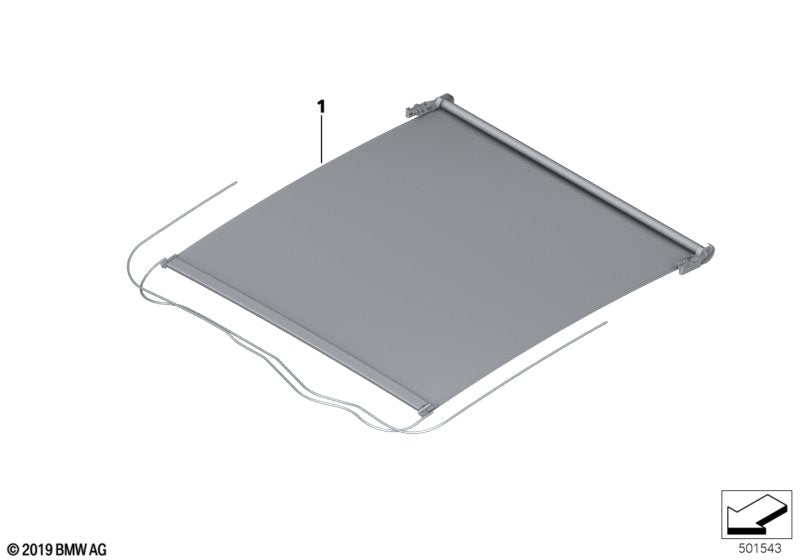 Genuine BMW 54109466556 F44 Blind, Panorama Roof, Electric ANTHRAZIT (Inc. 228iX, M235iX & 218i)