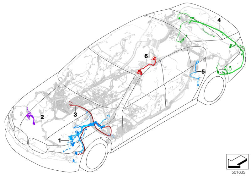 Genuine BMW 61127938471 G30 G11 G31 Rep. Wiring Harness For Electric Fan 400W/600W (Inc. 730Ld, 530iX & 530dX)