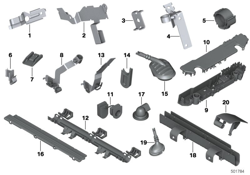 Genuine BMW 12527534363 F25 E84 E90 Cable Holder (Inc. X3 2.5si, 730i & X6 35iX)