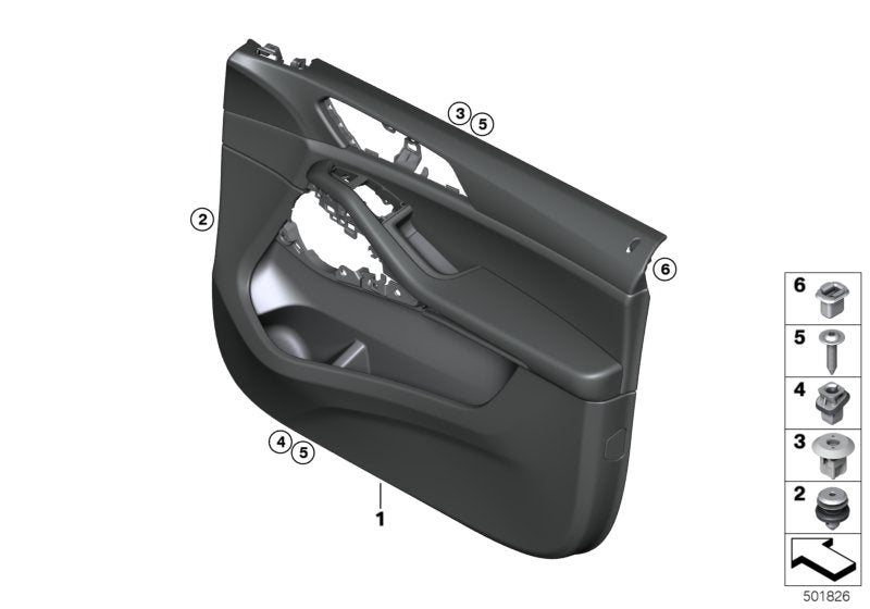 Genuine BMW 51419473896 G05 G07 Door Trim Panel, Front Right SCHWARZ (Inc. X5)