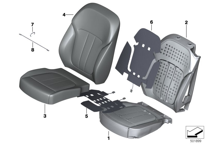 Genuine BMW 52107952209 G07 Cover For Comfort Backrest,Leather Left ELFENBEINWEISS (Inc. X7)