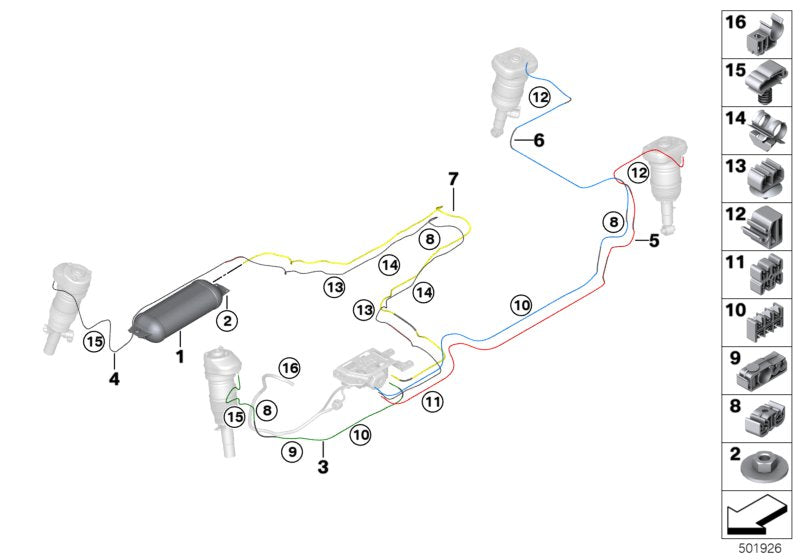 Genuine BMW 37106888628 G07 G05 G06 Line Clip 6 Times (Inc. X5 & X7 30dX)