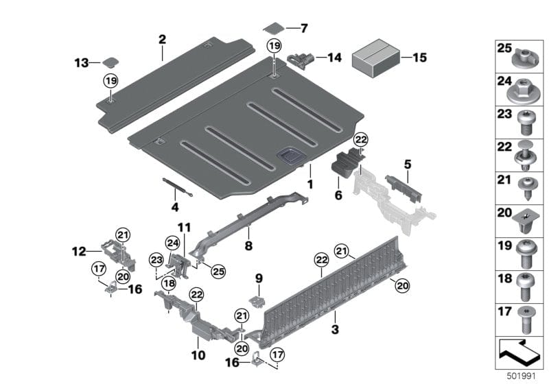 Genuine BMW 51477438252 G05 Mount, Cross Member, Trunk, Right (Inc. X5)