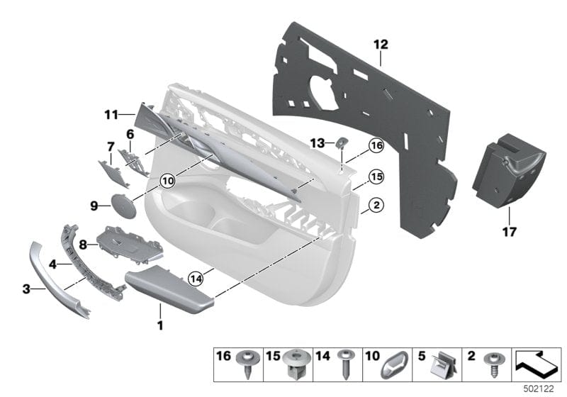 Genuine BMW 51428097035 TriCover, Pull Strap, Left GREY (Inc. X3 M & X4 M)
