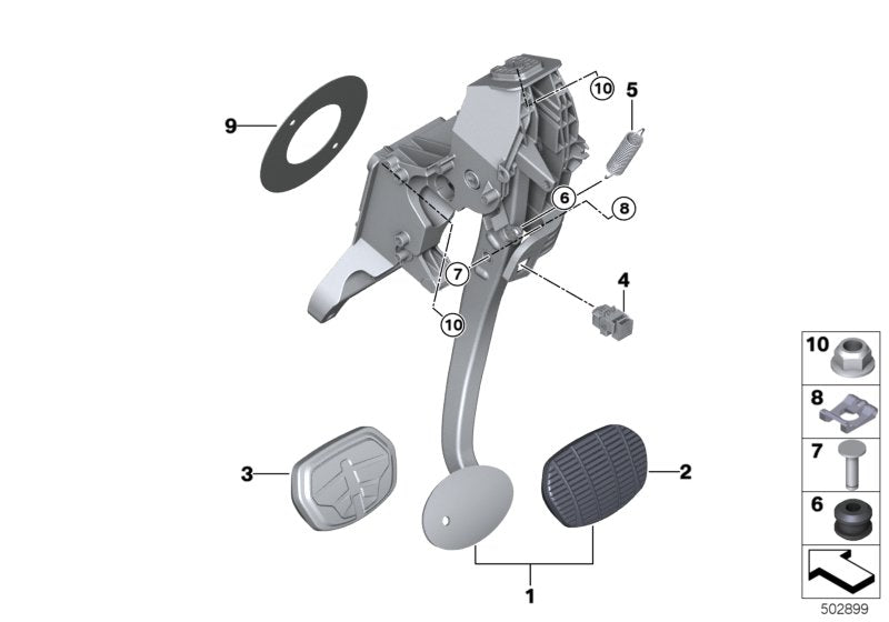 Genuine BMW 35006856600 F39 F46 Complete Pedal Assembly (Inc. X1)