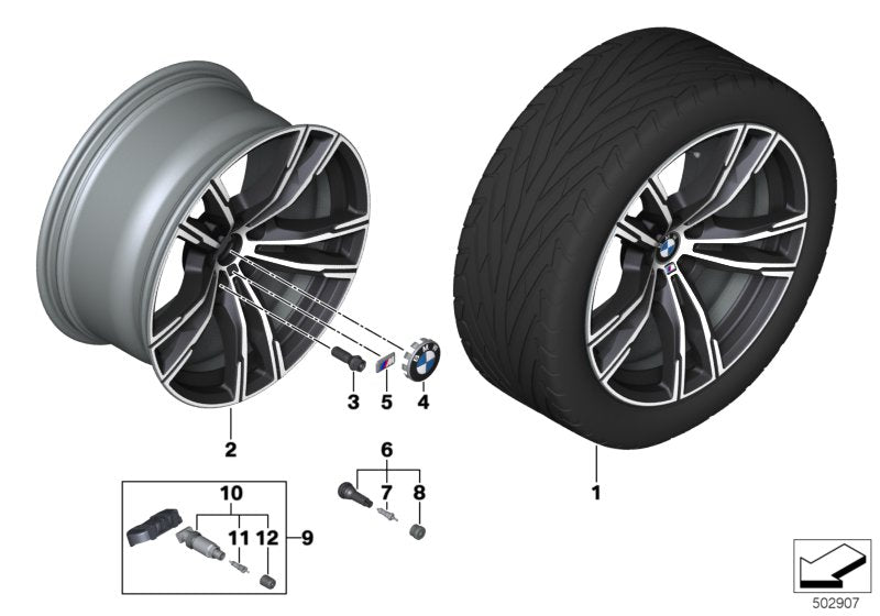 Genuine BMW 36118089561 F93 F92 F91 Disk Wheel, Light Alloy, In Orbitgrey 10,5JX19 ET:28 (Inc. M8)