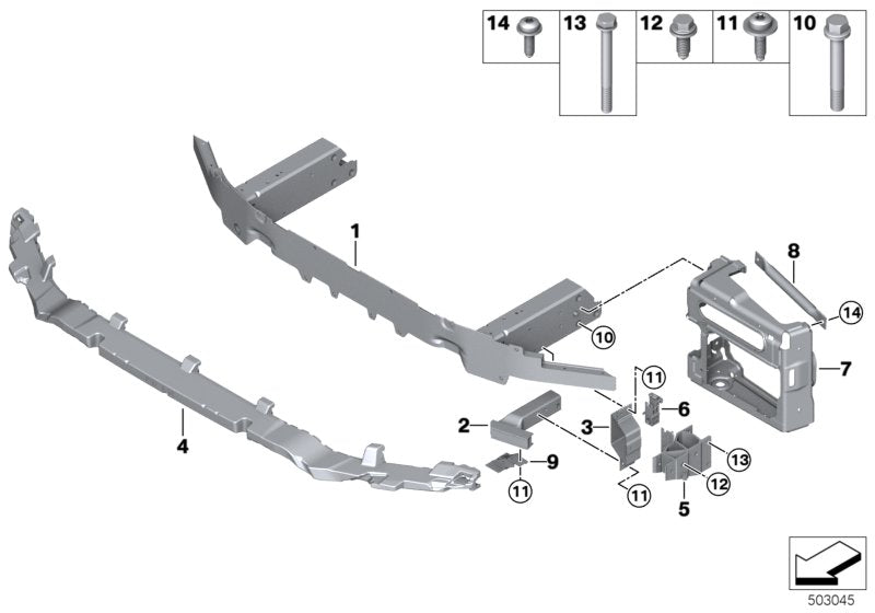 Genuine BMW 51118070484 Vertical Brace, Right (Inc. X3 M & X4 M)