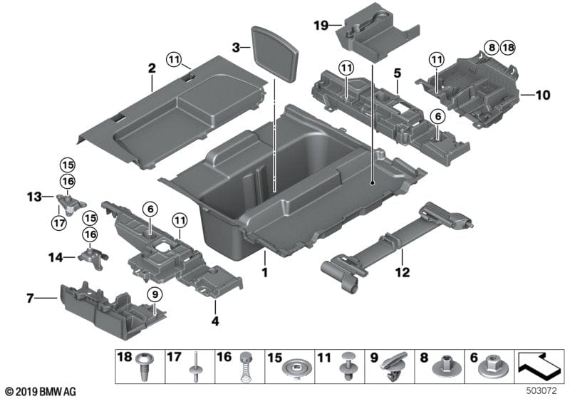 Genuine BMW 51477848245 Storage Tray, Trunk Floor, Rear (Inc. 328i, 316d & 340iX)