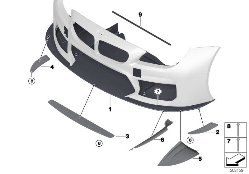 Genuine BMW 51628428537 Insert For Front Spoiler VLN OUTSIDE LH (Inc. M6 GT3)