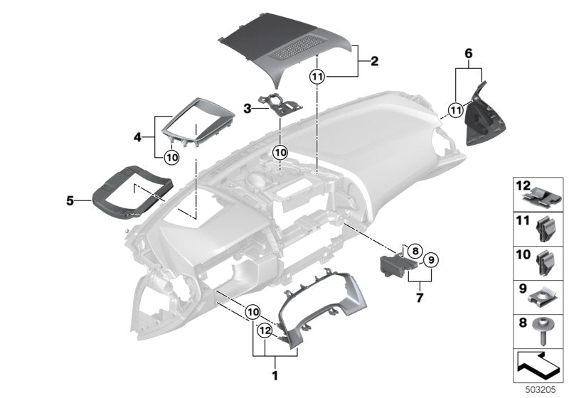 Genuine BMW 65139867047 G14 G15 F91 Cover, Center Speaker B&W (Inc. 840dX, 840i & 840iX)