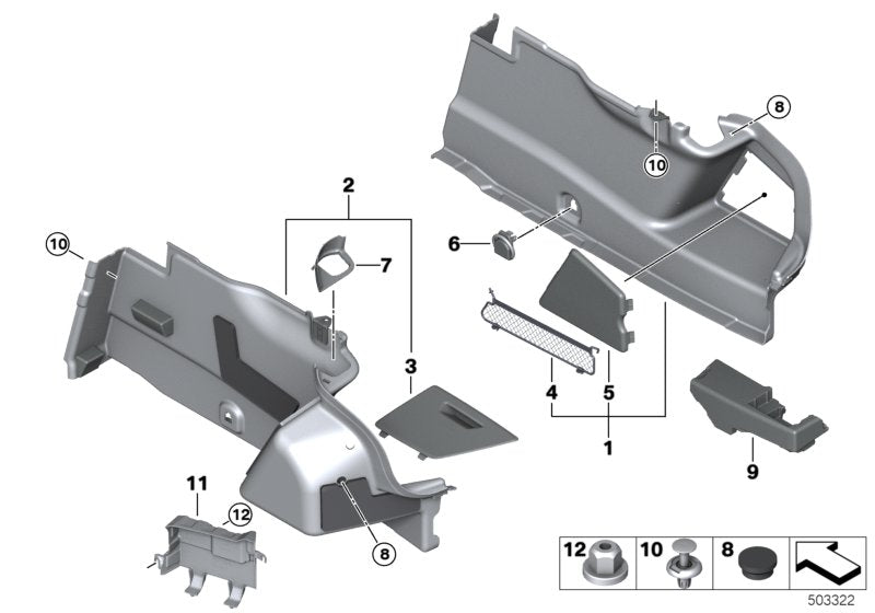Genuine BMW 51477481099 F93 G16 Cover Panel For Hinge Bracket Left (Inc. 840dX, 840i & 840iX)