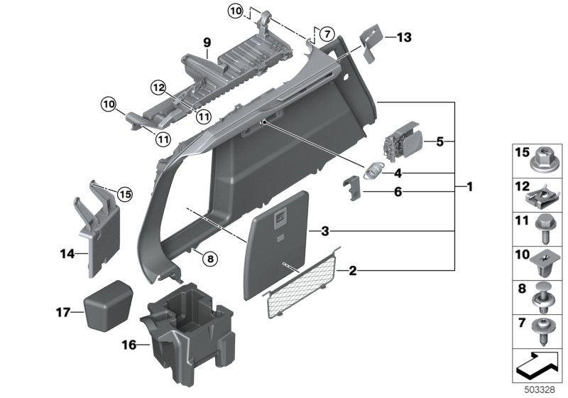 Genuine BMW 51477470965 G06 Storage Com.Lugg.Com.Trim Panel Left (Inc. X6)