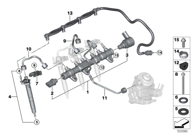 Genuine BMW 13538514151 Rp Injector