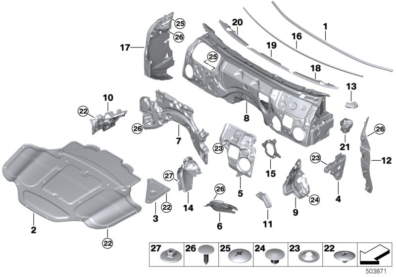Genuine BMW 51488074348 F93 F92 F91 Sound Insulating Engine Hood (Inc. M8)