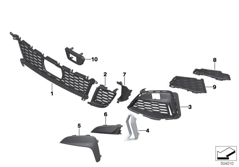 Genuine BMW 51118075605 G20 G21 TriCover, Grill, Left (Inc. M340i & M340iX)