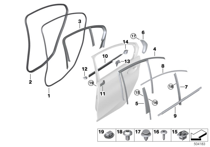 Genuine BMW 51337465167 G20 Finisher Window Frame Top Rl Door ALU (Inc. 320d, 330iX & 320i 1.6)