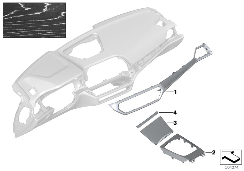 Genuine BMW 51167993083 G20 G21 Trim, Center Stack, Fineline Silver (Inc. 320d, 330i & 330e)
